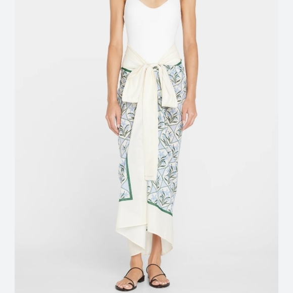 Agua By Agua Bendita Lavanda Floral Cotton Silk Voile Pareo/Sarong OS - Picture 3 of 15